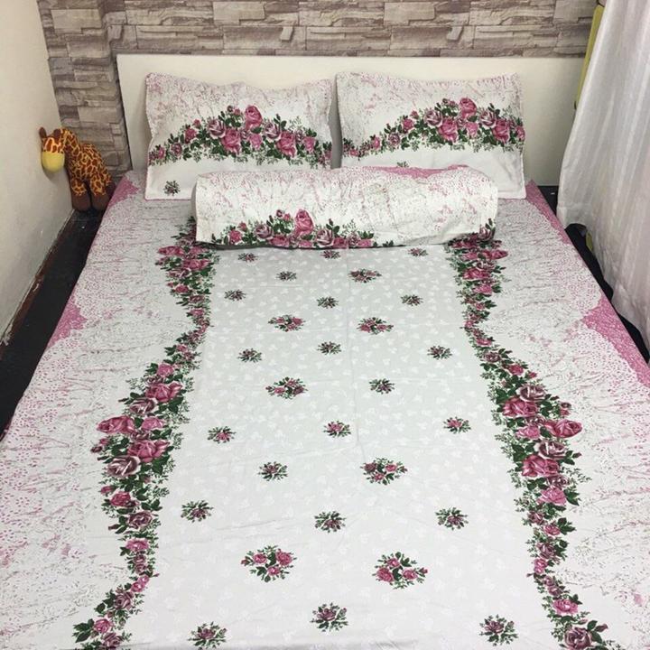 Drap coton TL 100% hoa dây hồng