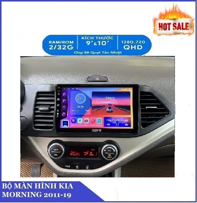 [HỖ TRỢ LẮP ĐẶT TẠI HÀ NỘI BỘ MÀN HÌNH DVD ANDROID Ô TÔ A.5 XE KIA MORNING 2011-2019  Bộ nhớ 2GB RAM+ 32GB ROM  KÈM MẶT DƯỠNG+JACK NGUỒN THEO XE