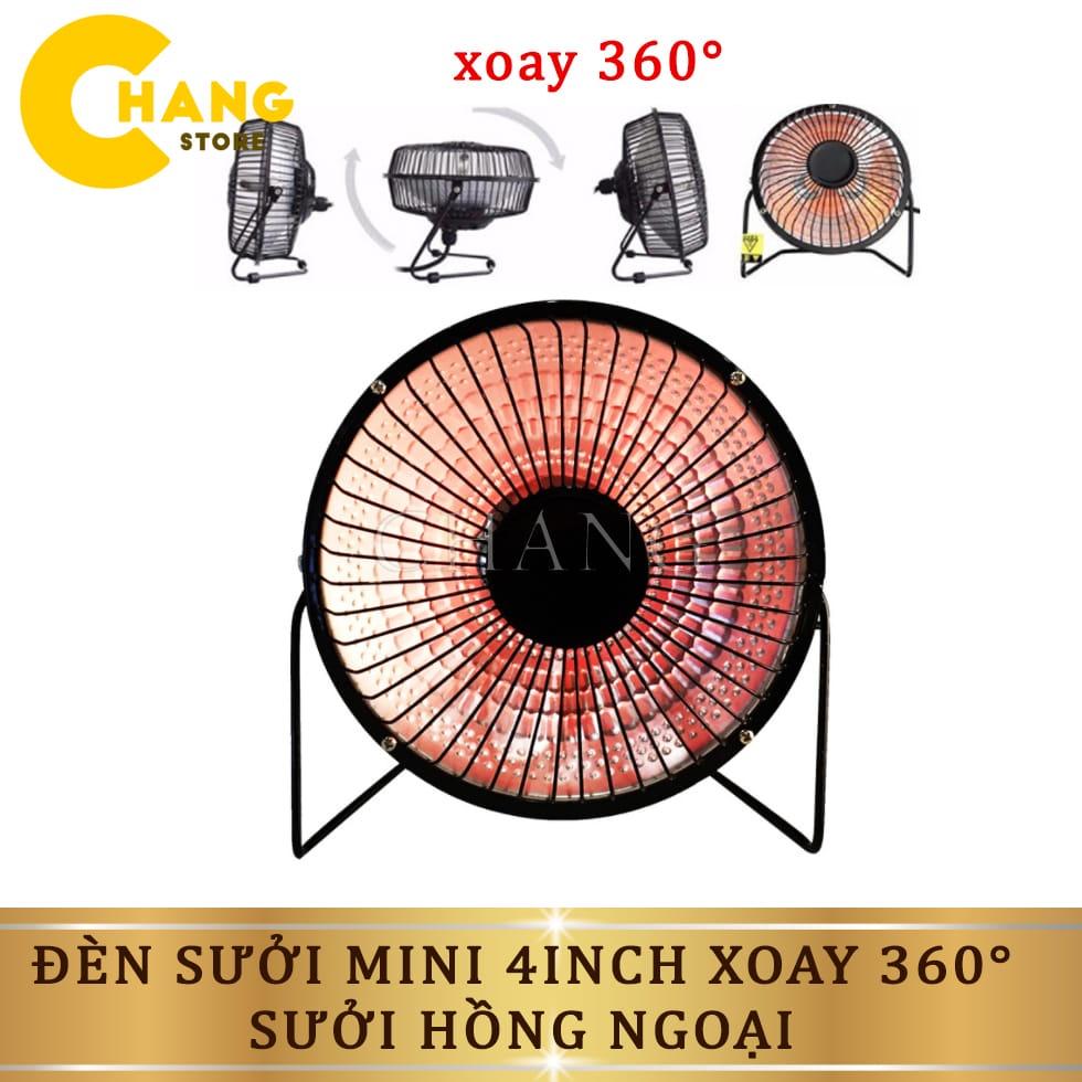 Đèn Sưởi, Quạt Sưởi Mini Xoay 360 Độ 4Inch Hồng Ngoại Để Bàn Ấm Áp Tiết Kiệm Điện Năng