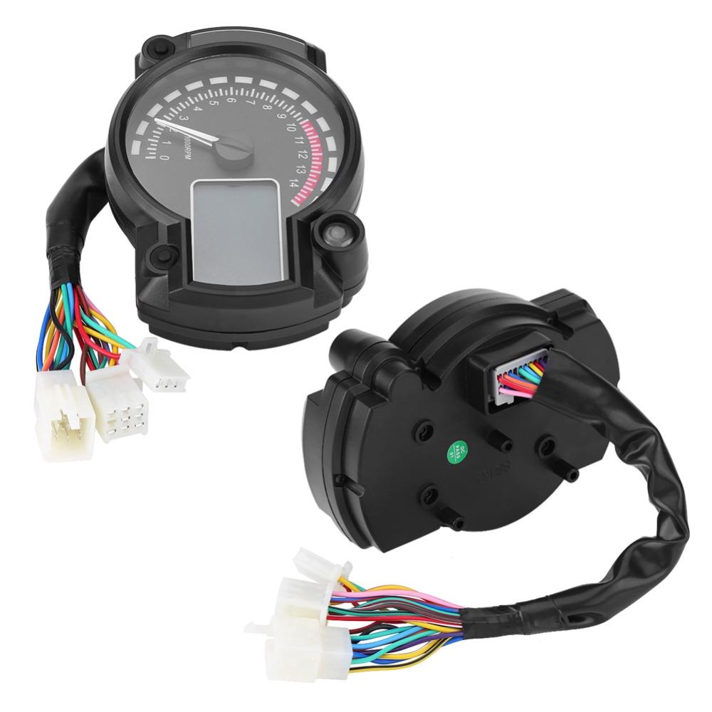 Xe Máy 7 Màu Sáng Kỹ Thuật Số Màn Hình LCD Đồng Hồ Đo Đo Tốc Độ Cảm Biến