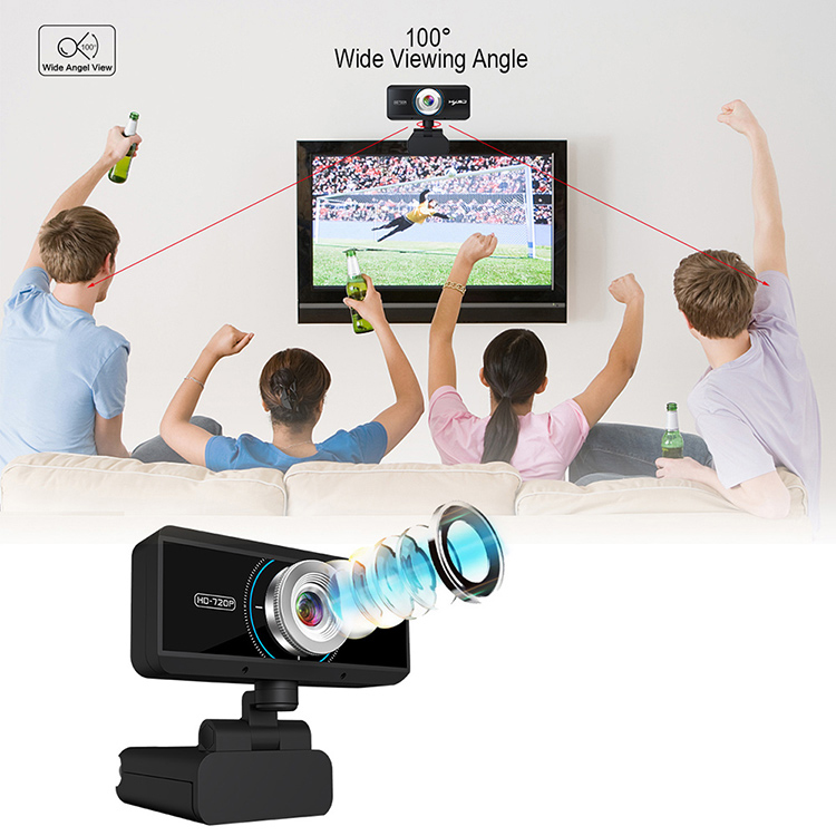 Webcam HXSJ S4 HD 1080P USB3.0 2.0 Có Thể Điều Chỉnh 360° Kèm Mic Cho Cuộc Gọi Video - Hàng Chính Hãng