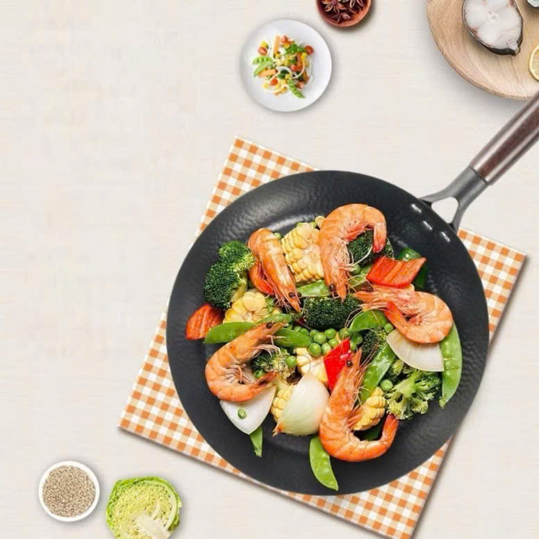 Chảo Vân Đá Chống Dính 3 Lớp Size 28cm, Chảo Chiên Ngập Dầu Sâu Lòng  - HÀNG CHÍNH HÃNG MINIIN