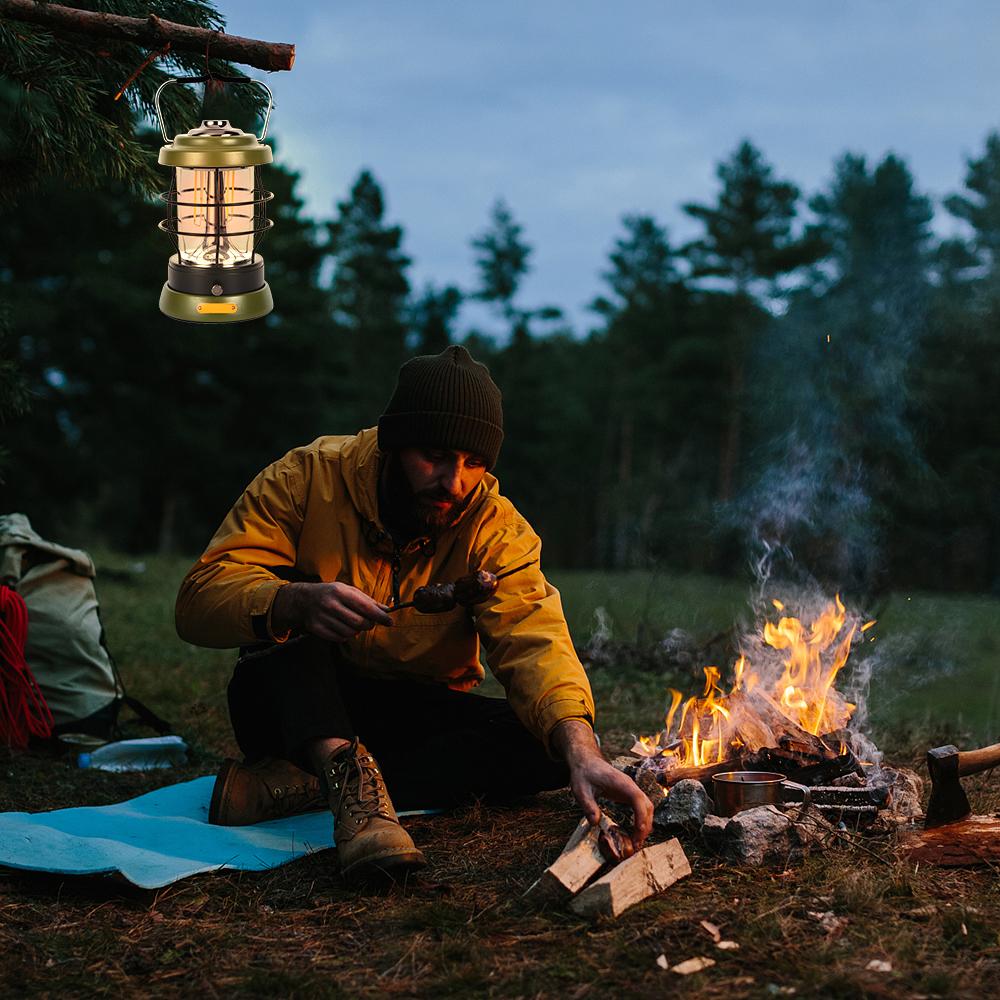 Rechargeable Camping Lantern Outdoor Travel Tent Light Lamp Garden Hanging Light for Yard Patio Lawn
