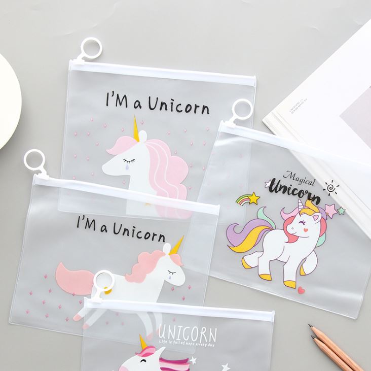 Túi Đựng Bút viết Zip Unicorn