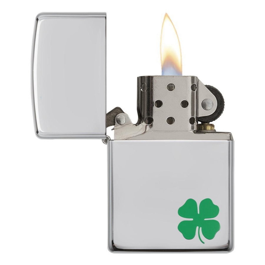 Bật Lửa Zippo Cỏ May Mắn (Trơn In)