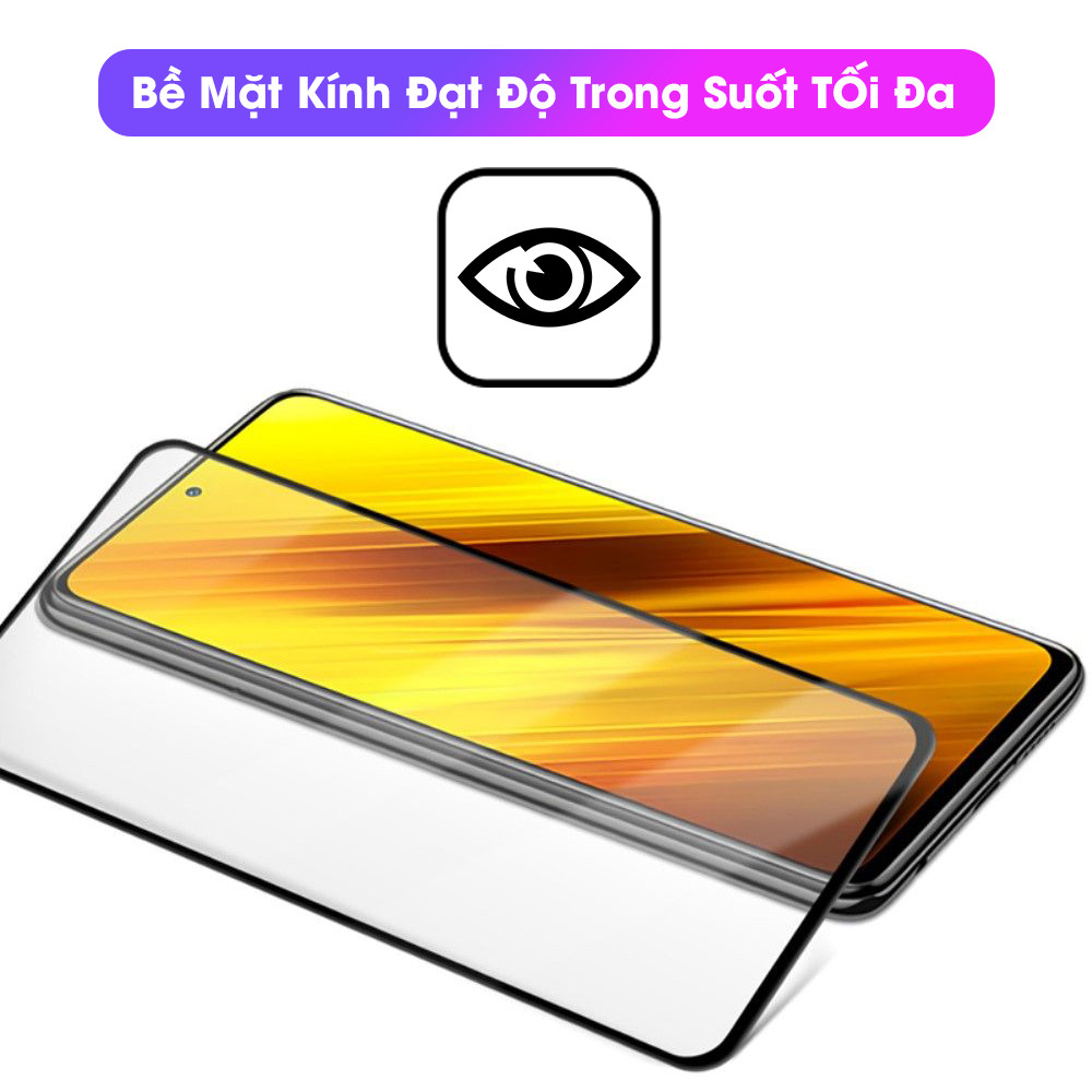 [Miếng dán màn hình] Kính Cường Lực Viền Mỏng Dành Cho Xiaomi Poco X3 / X3 NFC KHÔNG LẤN MÀN- Hàng Chính Hãng