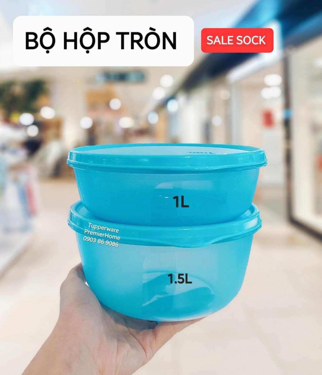 Set 2 hộp Tupperware Modular Bowl (1L &amp; 1.5L)