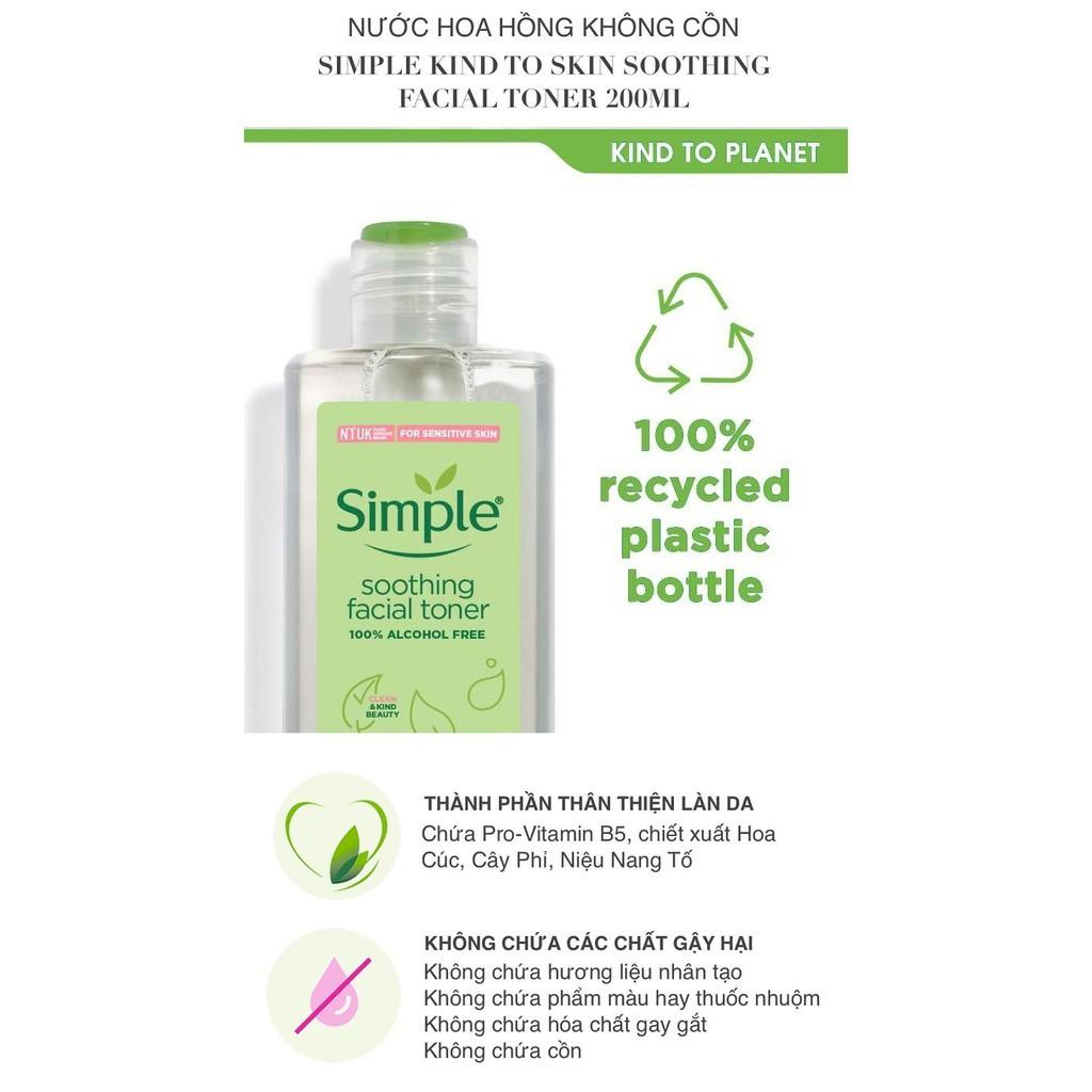 Combo Simple Làm Sạch Nước Tẩy Trang + Nước Hoa Hồng