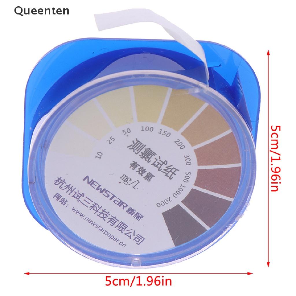 Queenten 1Roll Chlorine Test Paper Strips Range 10-2000mg/lppm Color Chart Cleaning Water QT