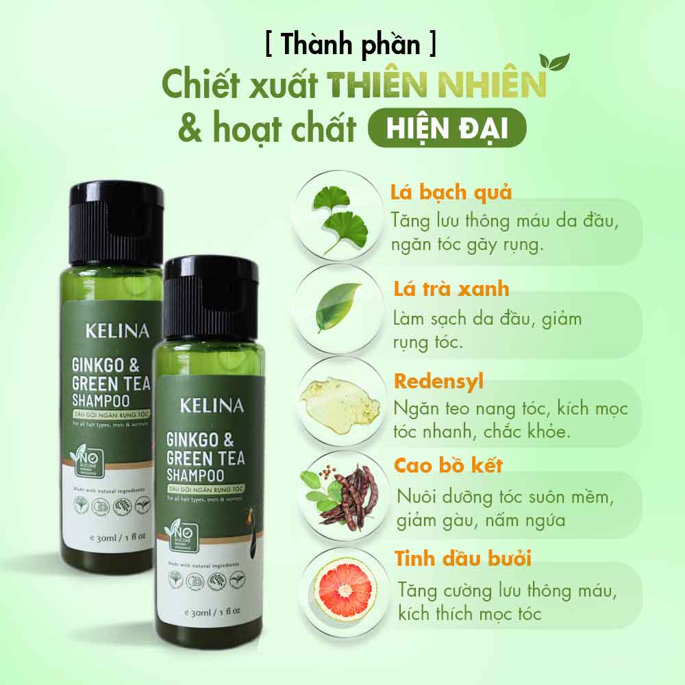 Dầu Gội Kích Mọc Tóc Kelina Size Mini 30ml