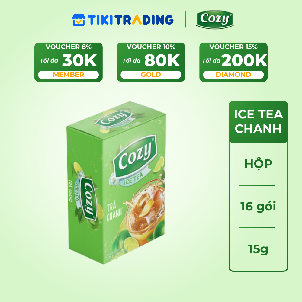Cozy Icetea Chanh 16 gói x 15g Hộp
