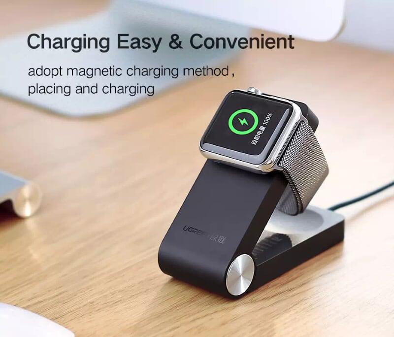 Ugreen UG30703CD156TK Màu Đen Gấp sạc từ tính cho đồng hồ thông minh Apple - HÀNG CHÍNH HÃNG