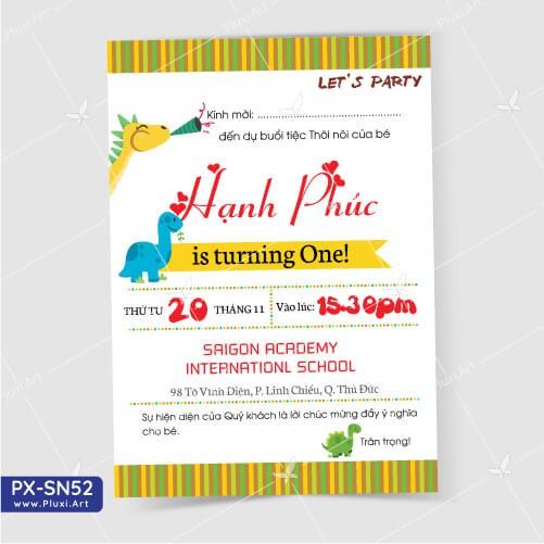 Thiệp thôi nôi – sinh nhật theo yêu cầu Pluxi