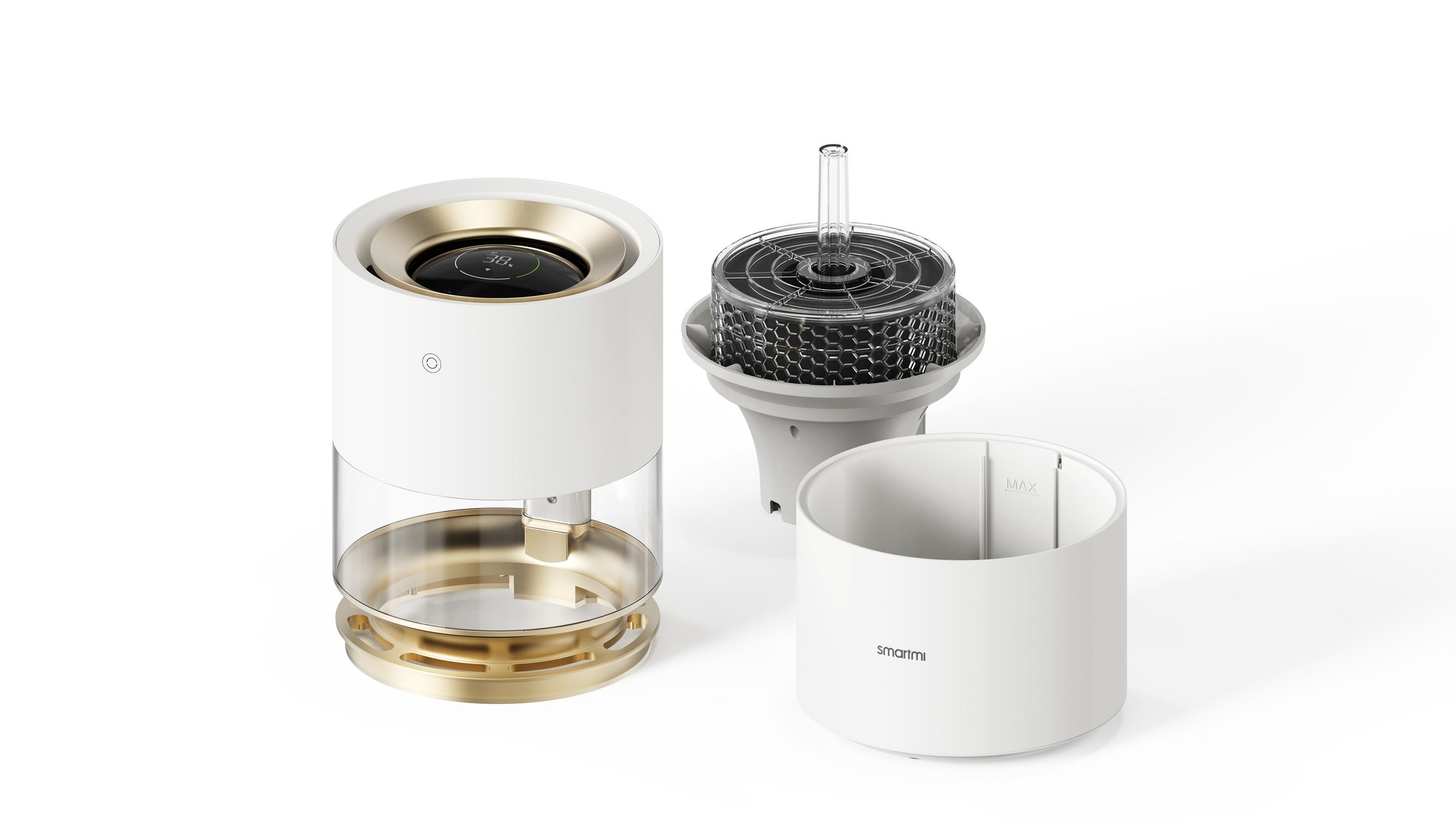 Máy tạo độ ẩm thông minh Xiaomi Smartmi Rainforest- không phun sương tạo hiệu ứng hạt mưa-bản quốc tế- Hàng chính hãng