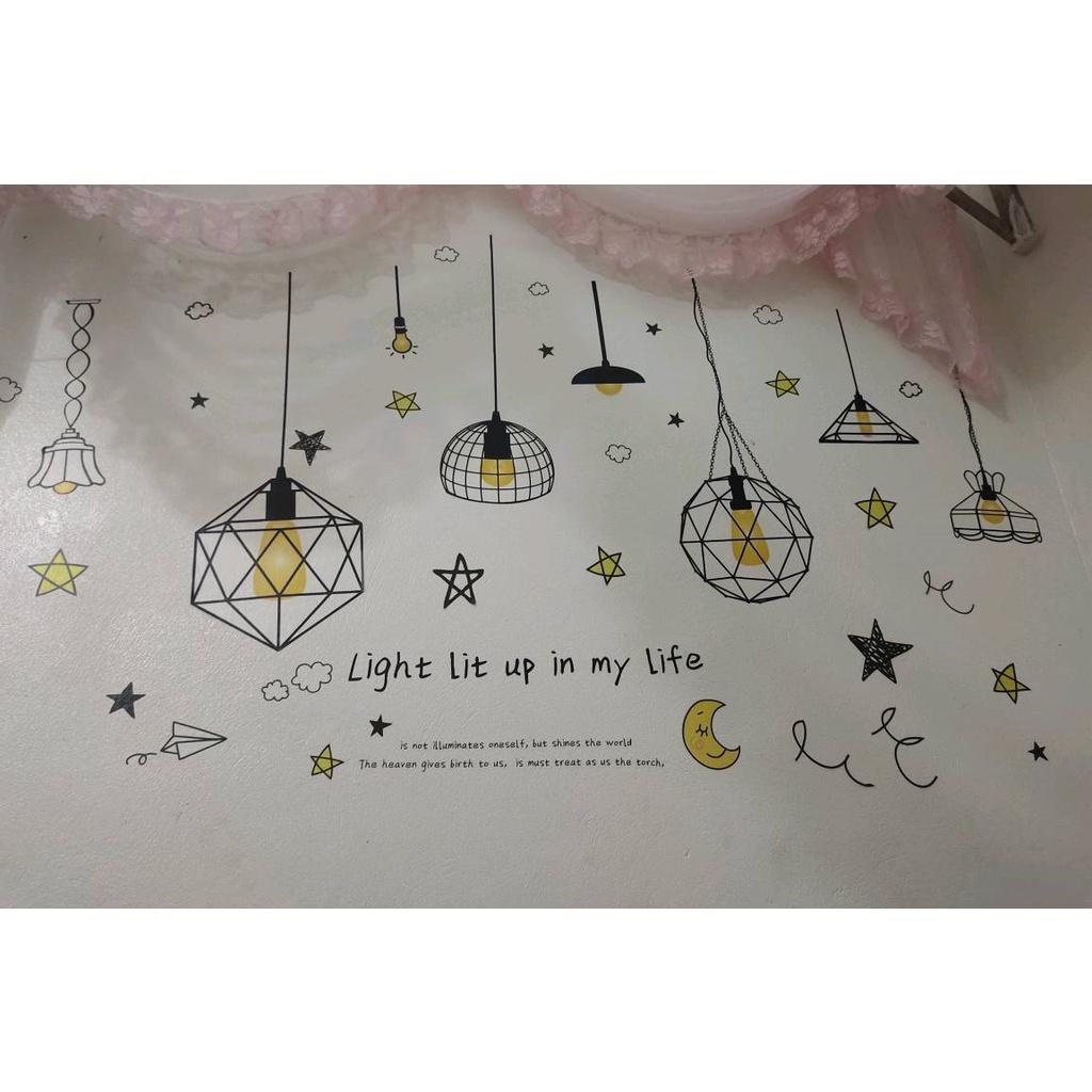 DECAL TRANG TRÍ DÁN TƯỜNG chi tiết BÓNG ĐÈN hiện đại