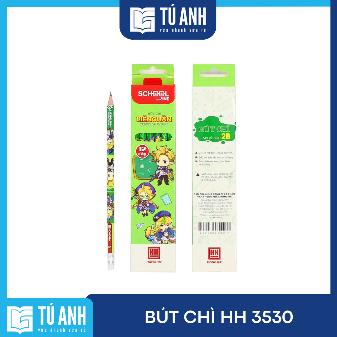 Bút chì 2B Hồng Hà (Hộp 12 cây)