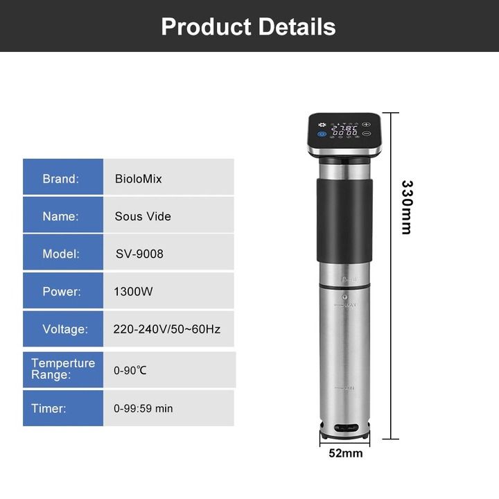 Máy nấu chậm Sous Vide BioloMix SV-9008 - Hàng chính hãng