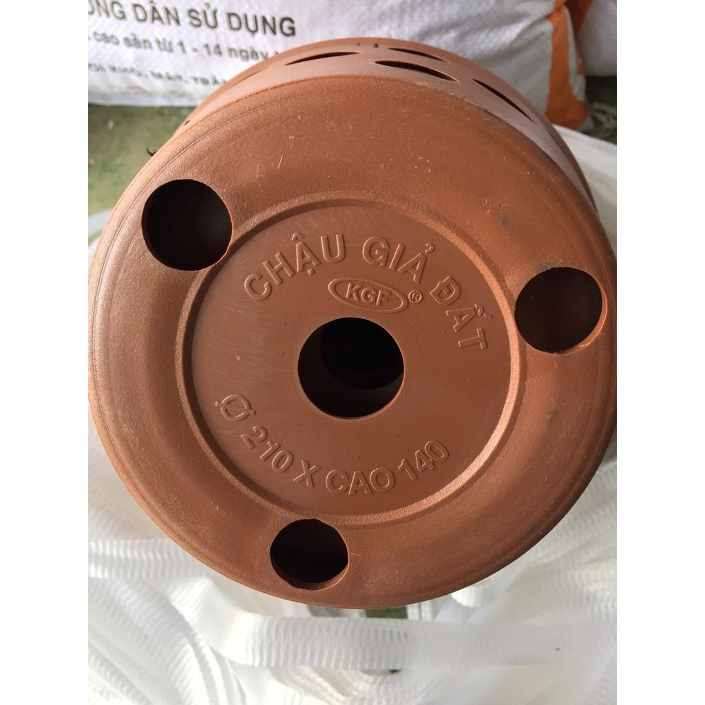 Combo 10 chậu giả đất phi 21 cao 14cm