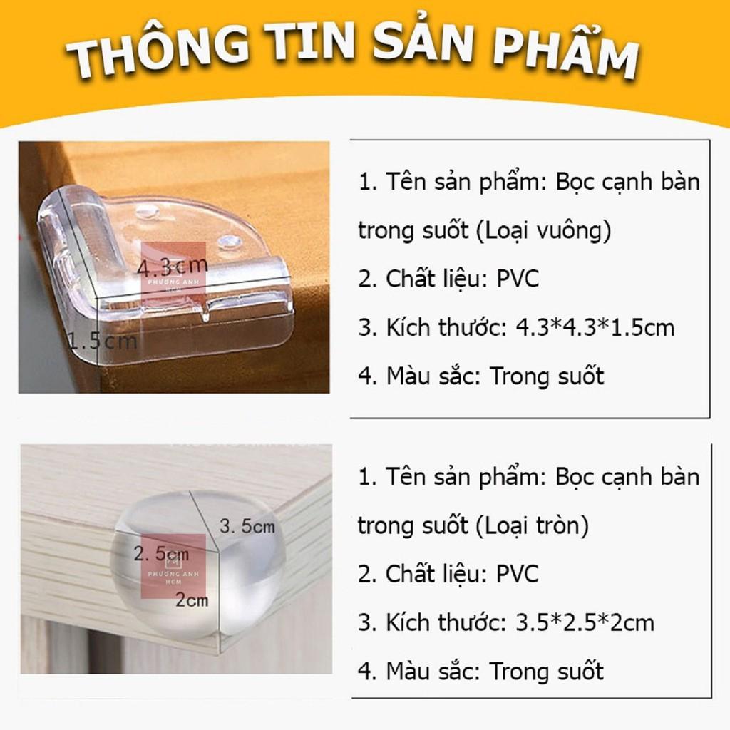 Set 4 Miếng Bịt Góc Bàn, Bọc Cạnh Bàn Silicon An Toàn Cho Bé 88258