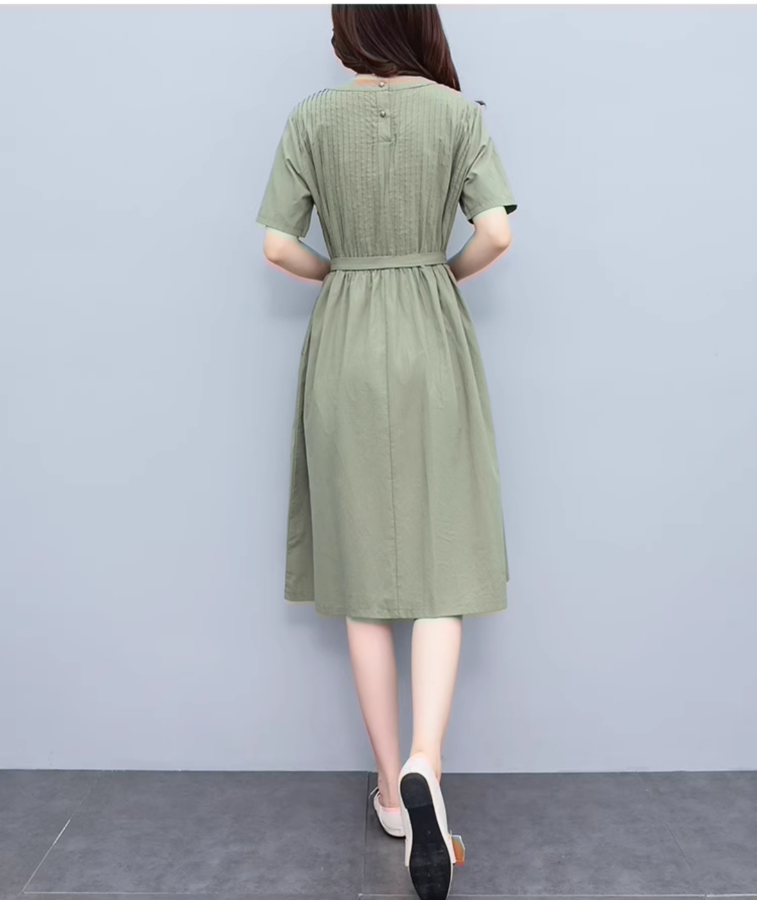 Hình ảnh Đầm suông nữ - váy suông Linen cổ tròn dáng rộng ngắn tay, chất liệu Linen cao cấp, phong cách nữ trẻ trung Đũi Việt
