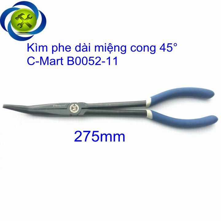 Kìm phe dài miệng cong 45° C-Mart B0052-11 275mm