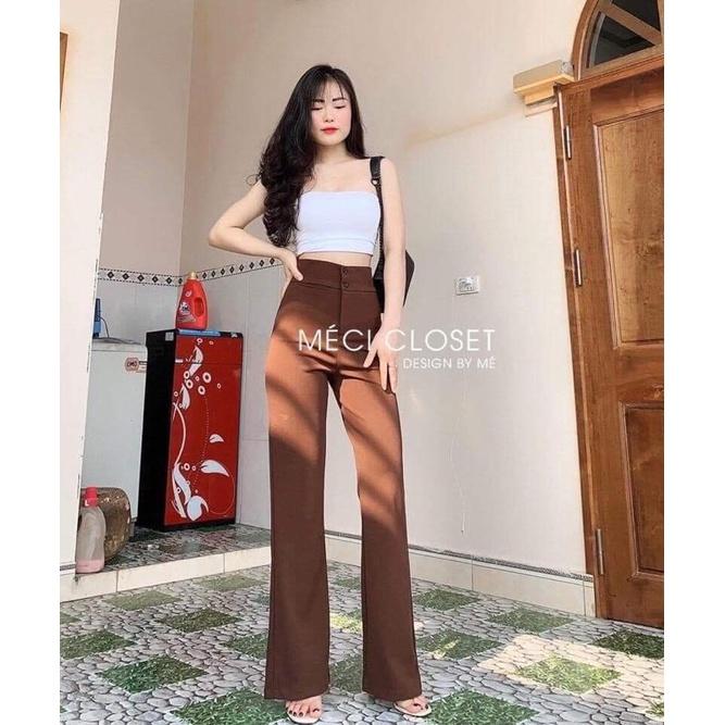 Quần nữ️Quần loe 2 cúc nâu đen siêu hót️Elisa Fashion️