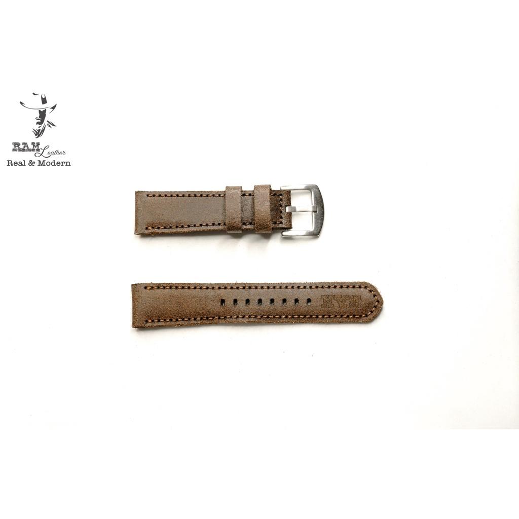 Dây samsung active da bò thật handmade bền chắc cao cấp RAM Leather - Tặng khóa chốt + cây thay dây
