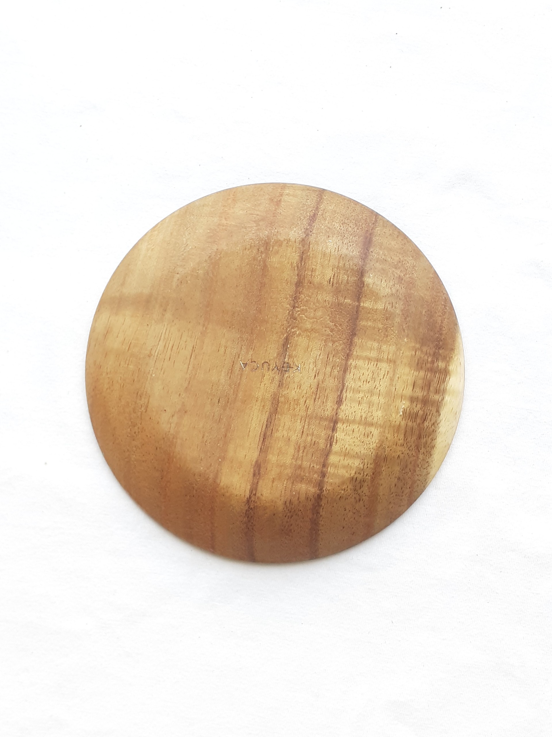 Bộ 4 đĩa gỗ KEO tròn nhỏ 12 cm lót ly, cốc, đựng hoa quả, đồ ăn