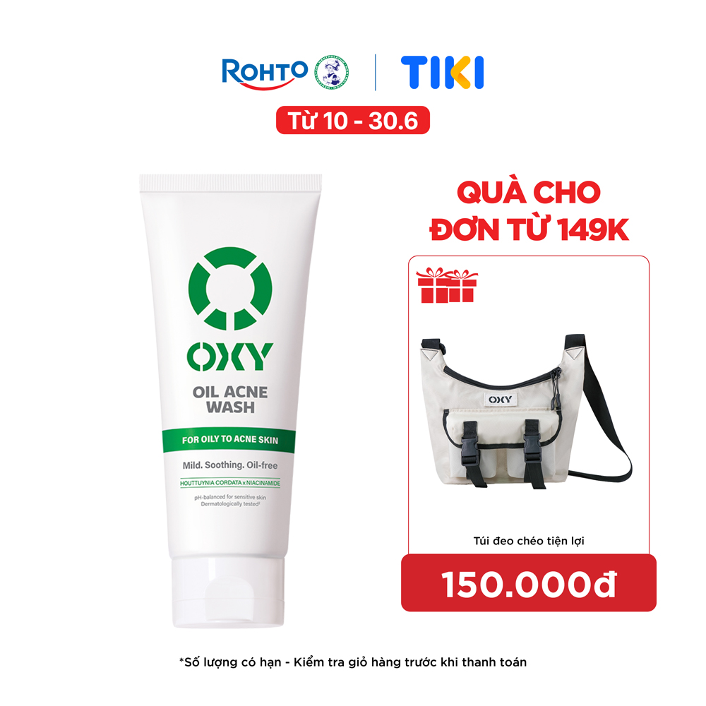 Sữa rửa mặt cho nam Oxy sạch dịu nhẹ, kiềm dầu dạng kem Oxy Oil Acne Wash 100g