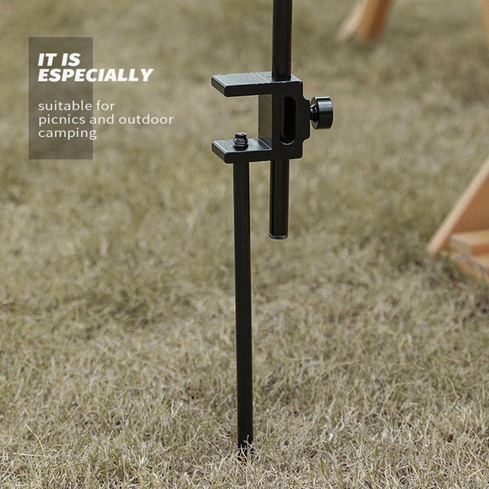 Ground Nail Practical High Strength Metal Black Ground Stakes for Outdoor Camping Hiking Light Bracket Ground Nail