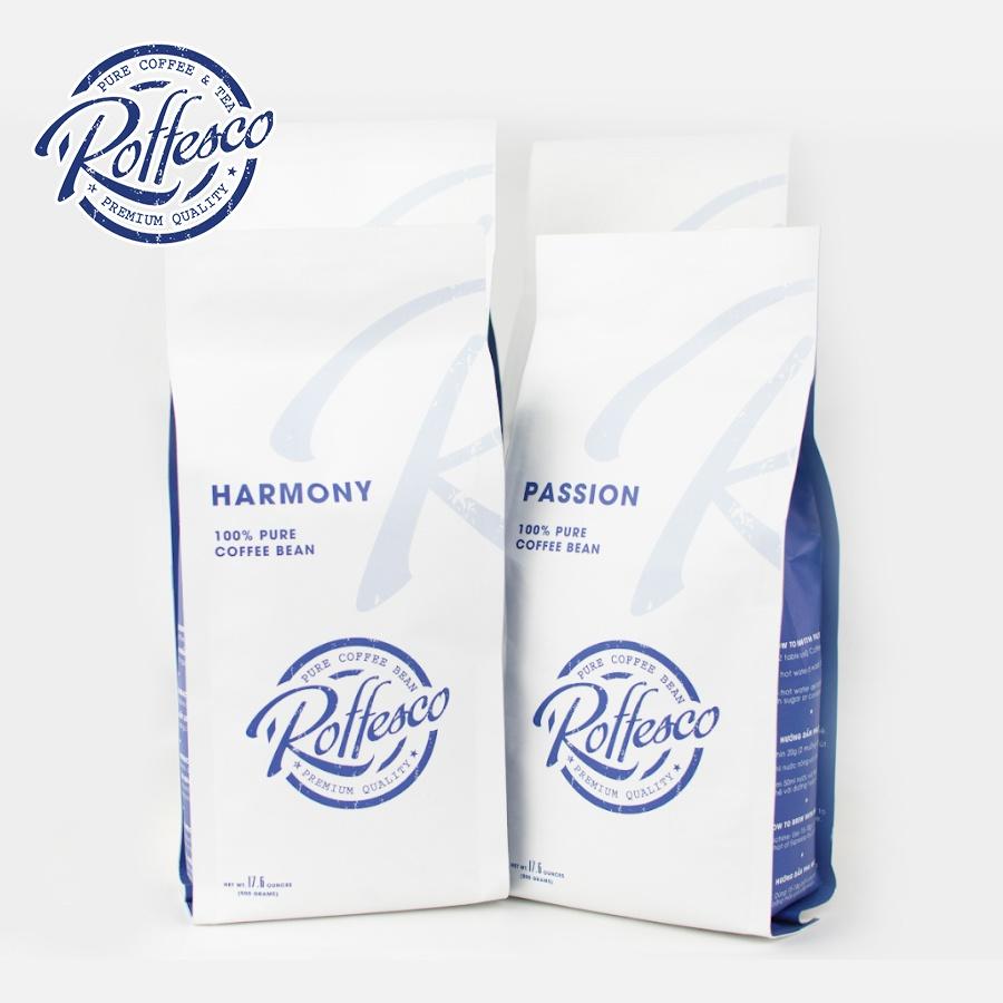 Combo 4 Cà Phê Nguyên Chất ROFFESCO PASSION Hương Vị Đậm Đà Hậu Ngọt Là Đồ Uống Đặc Trưng Vào Mỗi Buổi Sáng túi 500G