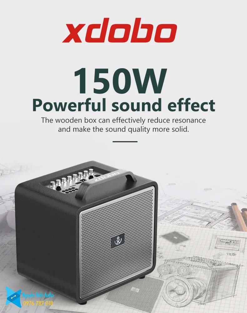 Loa di động Xdobo Thunder 1978 Bluetooth 5.0 bản tiếng anh kèm balo hàng chính hãng