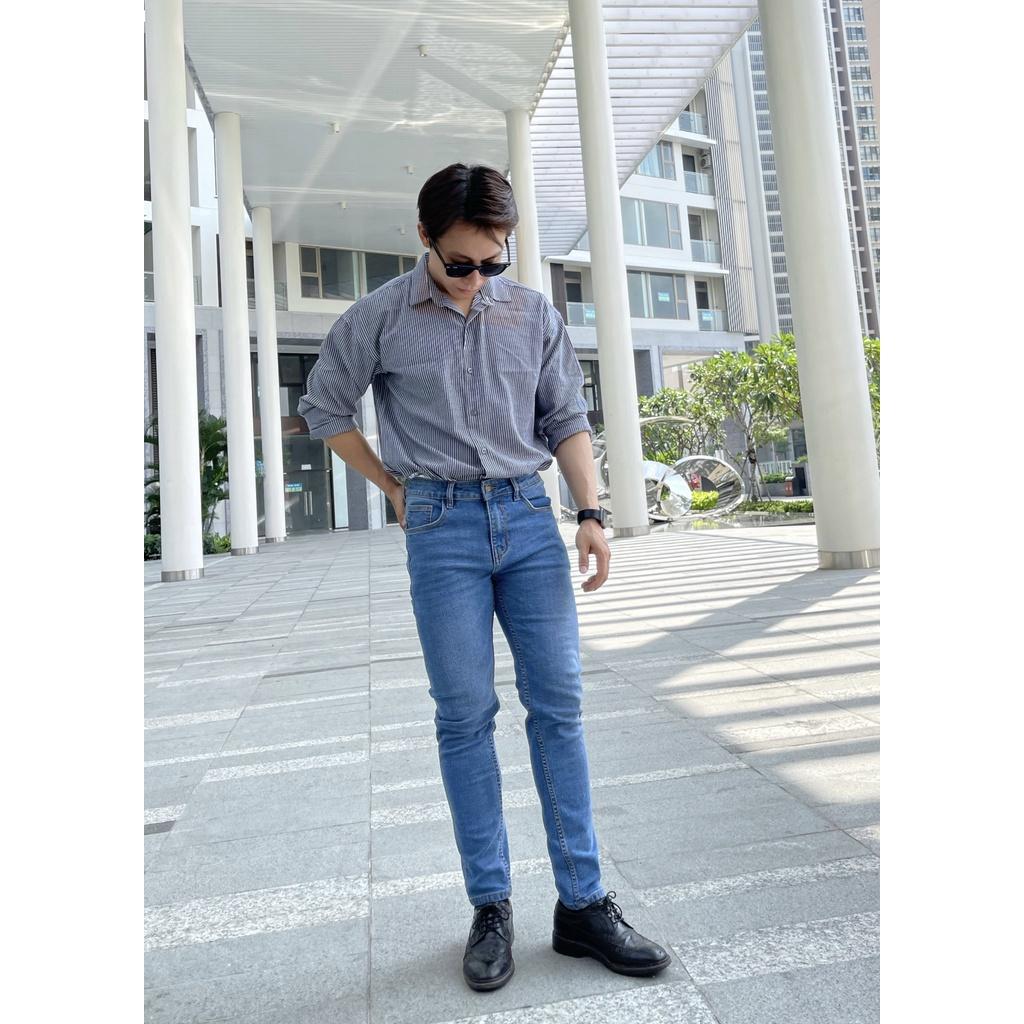 Quần Jeans Nam ống suông ôm MWID001M ALE JEANS - Xanh trung