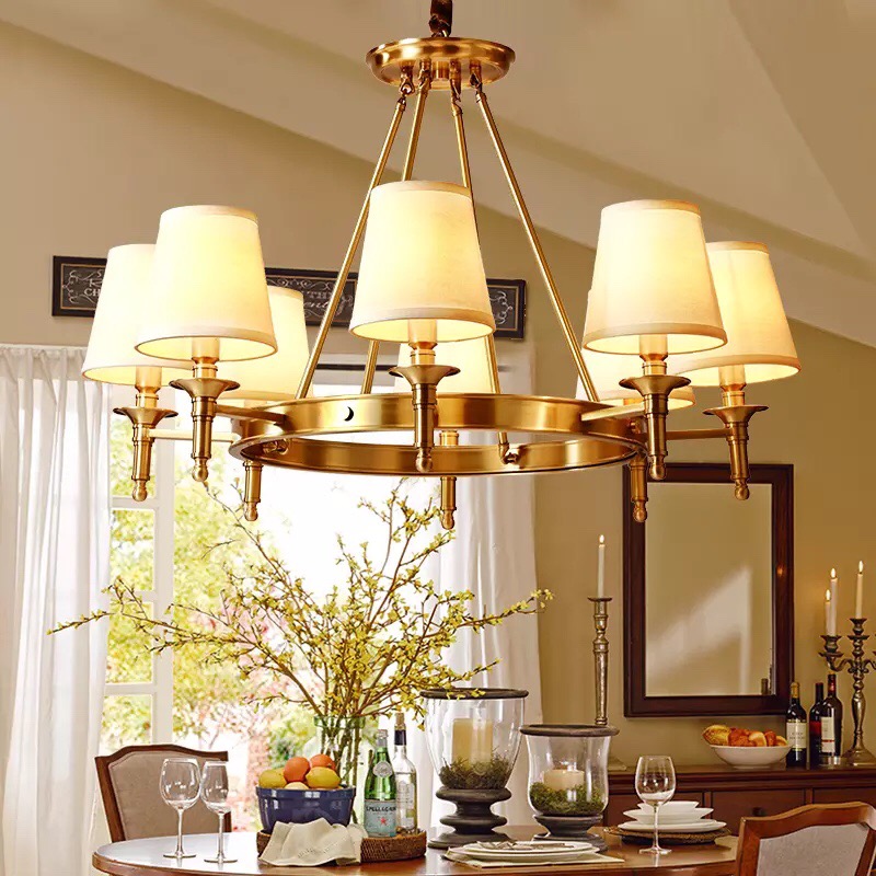 Đèn chùm bộ 8 bóng cao cấp thiết kế sang trọng trang trí phòng khách, nhà hàng, khách sạn CD-1579/8