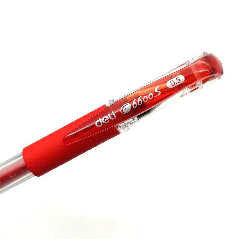 Bút Gel 0.5 mm - Deli E6600S-DO - Mực Đỏ