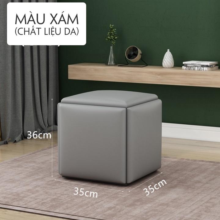 Ghế khối rubik, đôn ghế sofa gấp gọn 5 trong 1 có bánh xe di chuyển- ghế khối rubik phòng khách - Mituhome