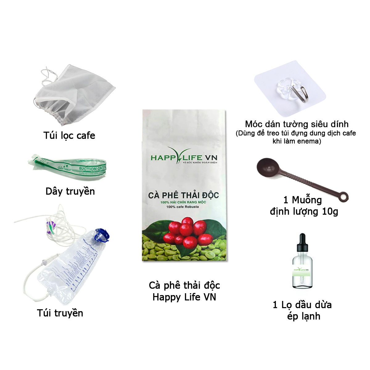 Bộ Thải Độc Đại Tràng Bằng Cà Phê Hữu Cơ - Liệu Trình 15 Ngày (Coffee Enema), 15 túi lọc