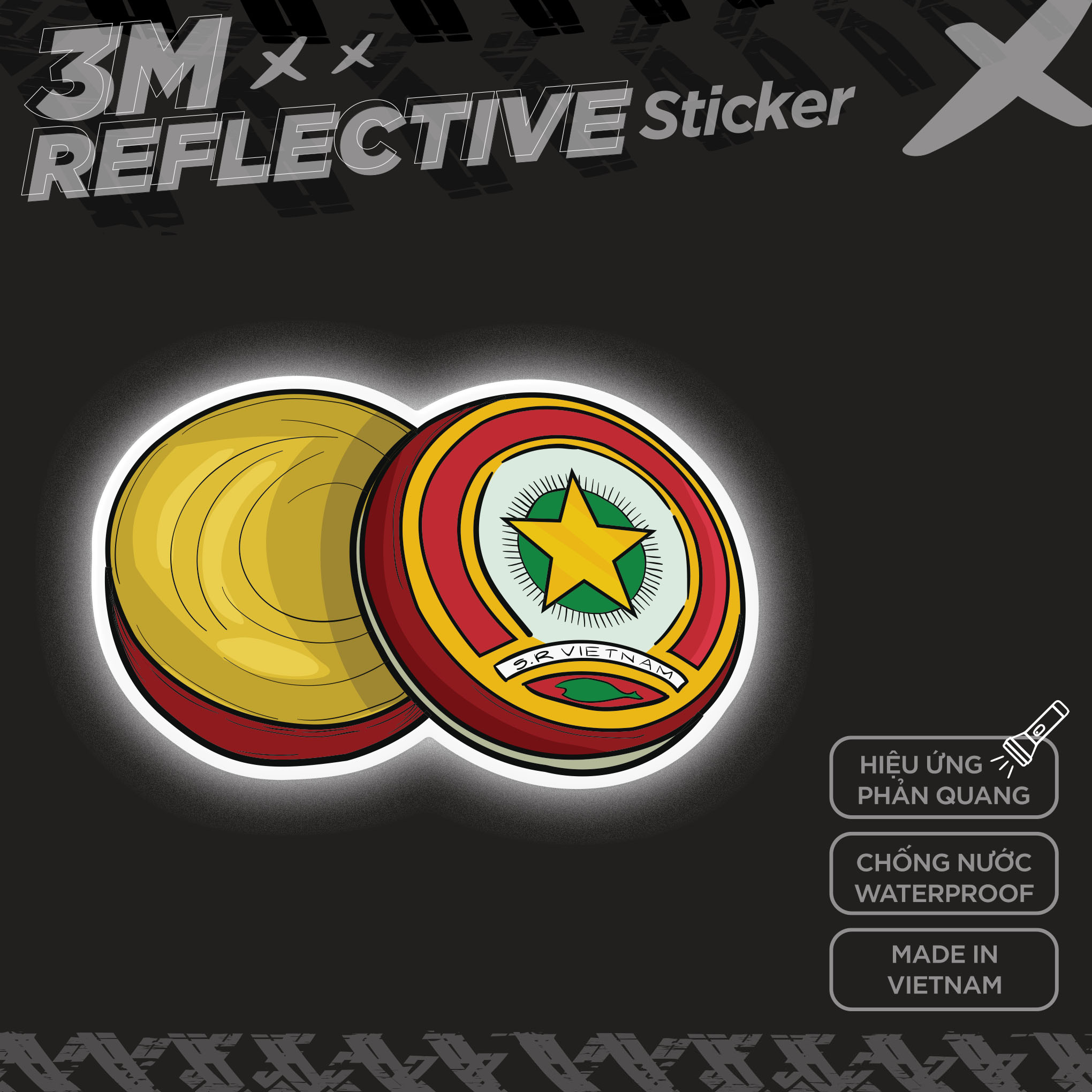 CAO SAO VANG 3M - Reflective Sticker Die-cut Hình phản quang thương hiệu STICKER FACTORY