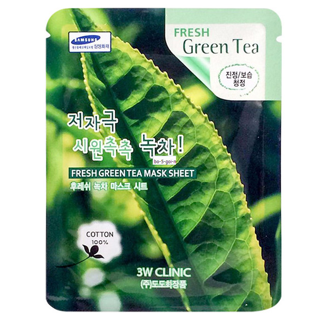 Mặt nạ dưỡng da 3W Clinic Fresh Green Tea Mask Sheet 23ml