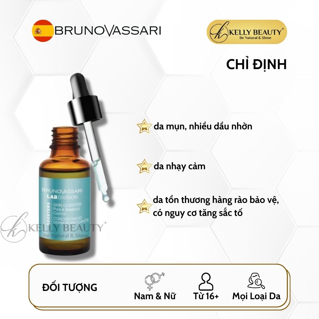 Tinh Chất Kiềm Dầu Ngừa Mụn Lab Division Boosters Skin Clarifier - Bruno Vassari | Kelly Beauty
