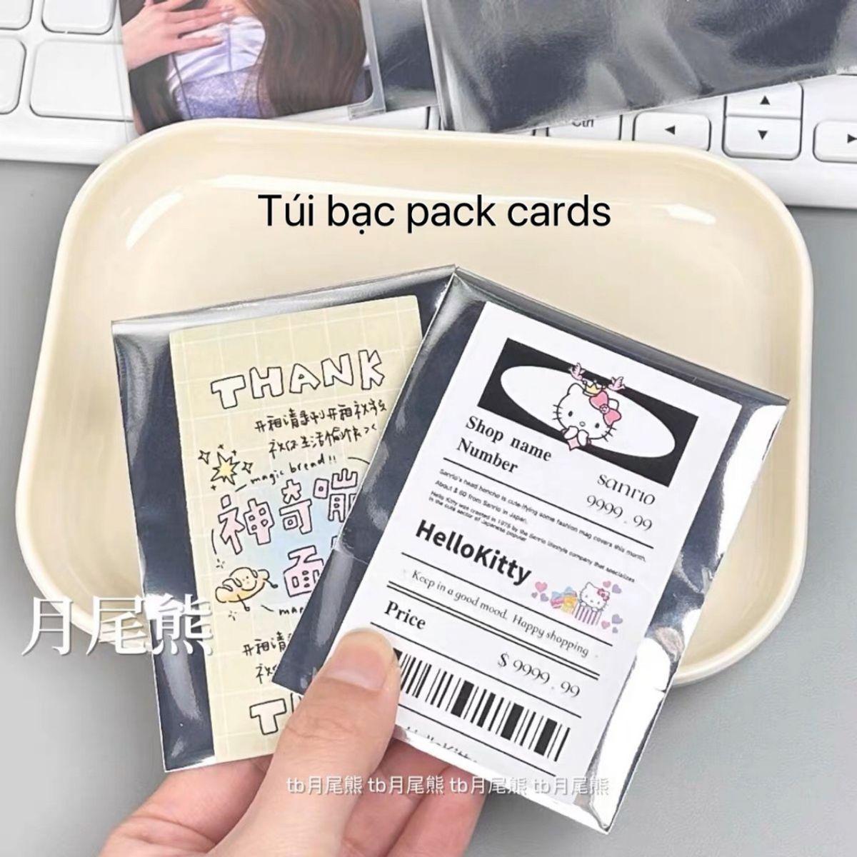 [TG13] Combo 10 túi bạċ pack cards (tặng 10 sticker niêm phong)