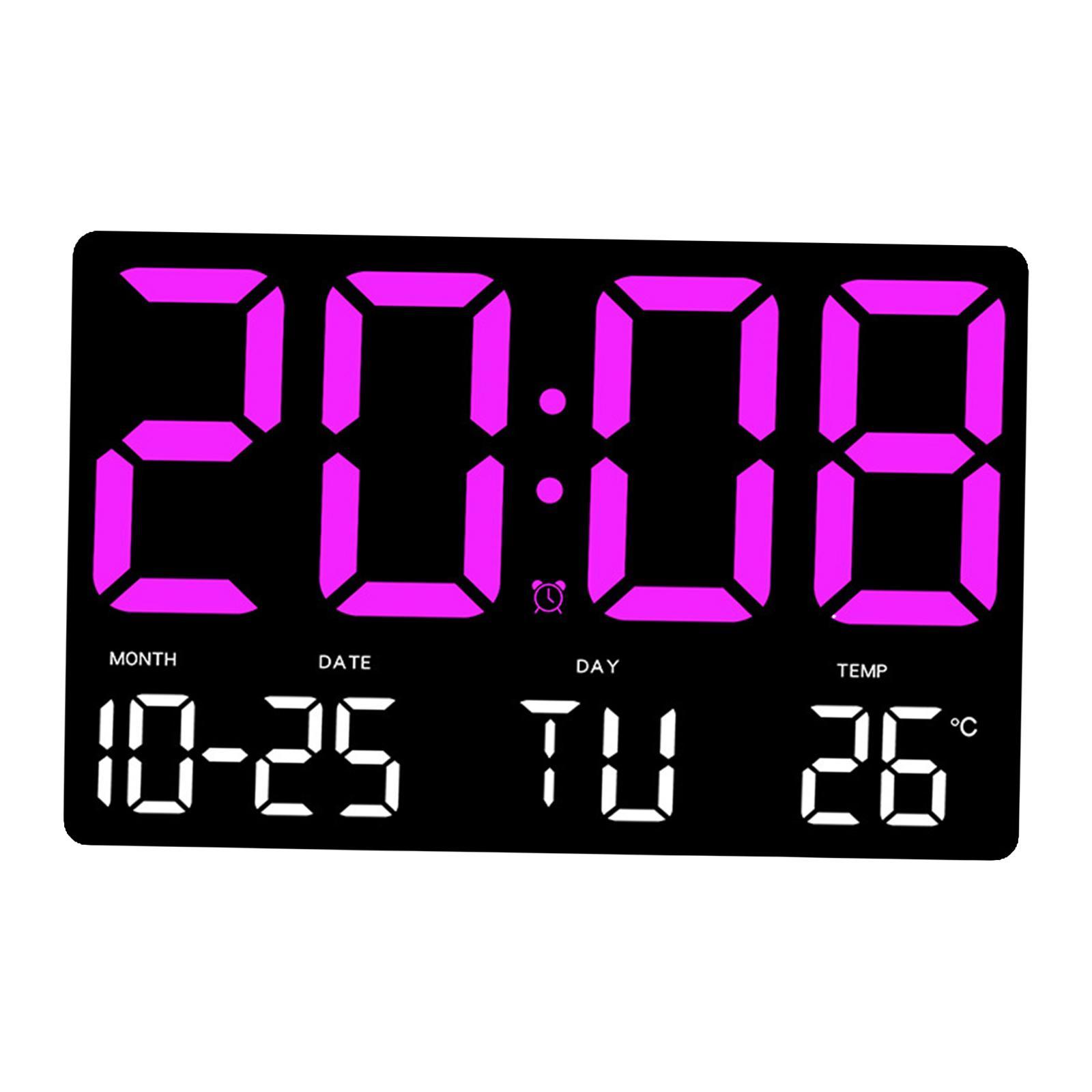 Wall Clock Kids Adults LED Display Digital Clock for Home Study Room Bedroom