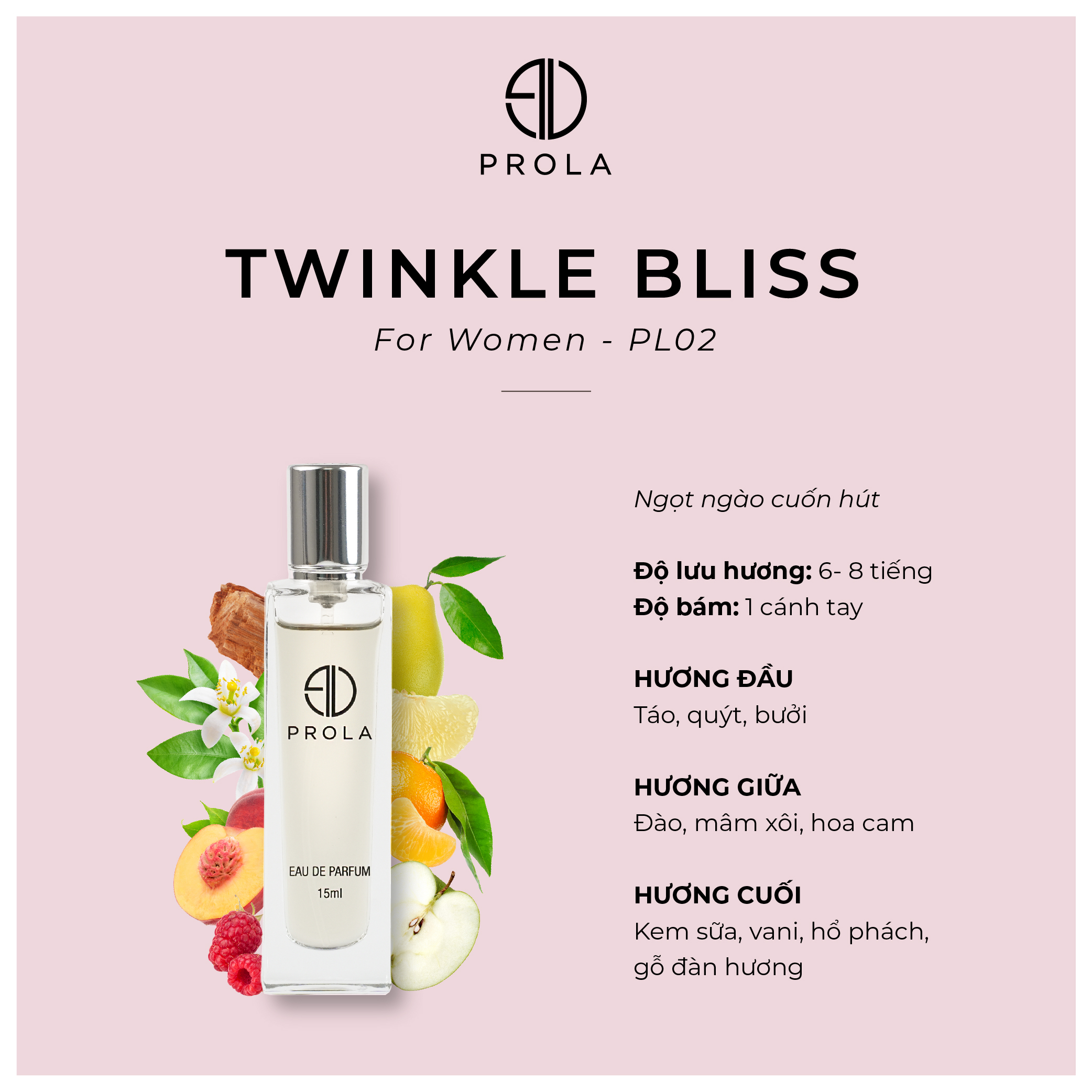 Nước Hoa Nữ PROLA Mini Chính Hãng Thơm Lâu Nhẹ Nhàng Cuốn Hút Dạng Xịt - Twinkle Bliss