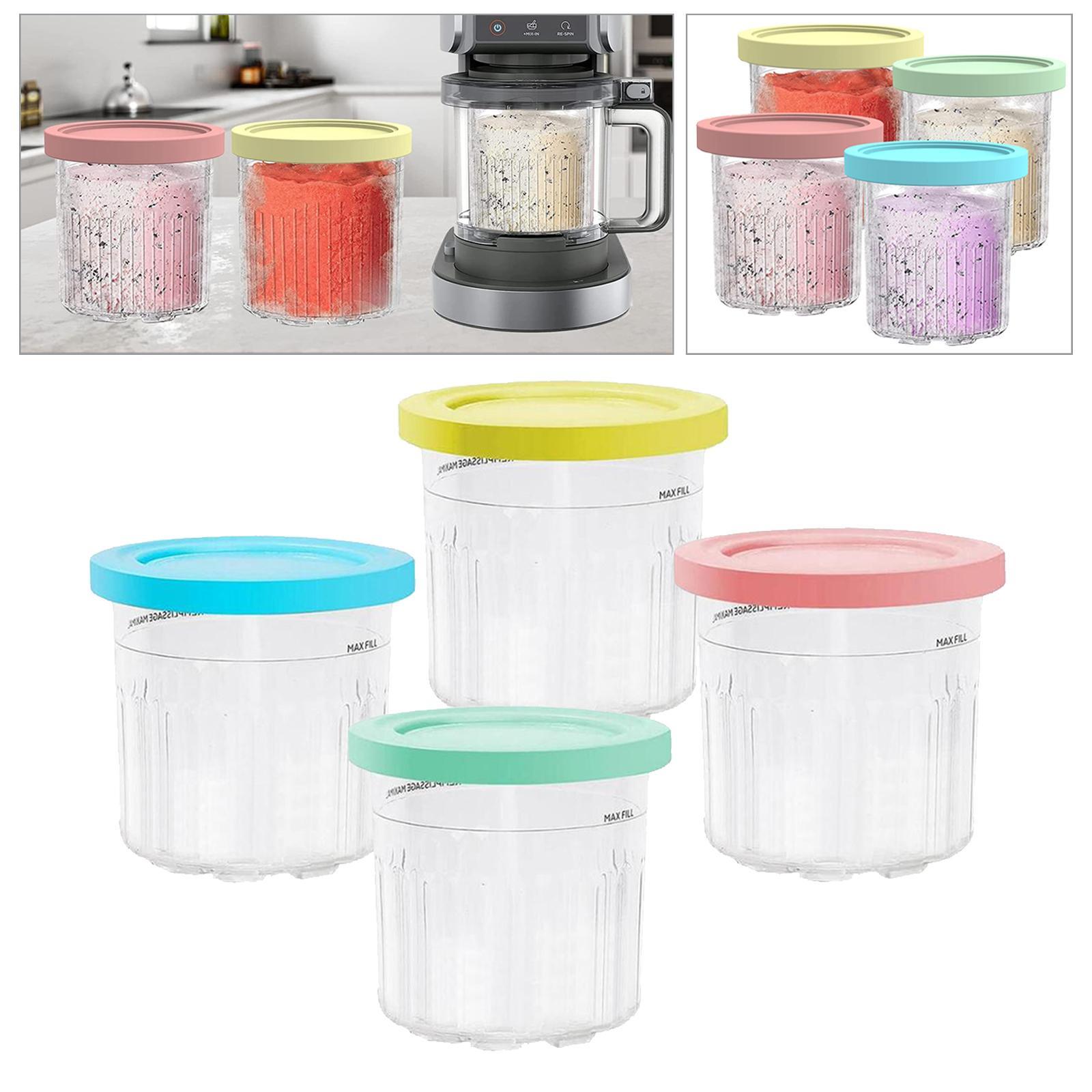 4Pcs Dessert Container Leakproof Ice Cream Pint Cup for Soup Ice Cream Maker