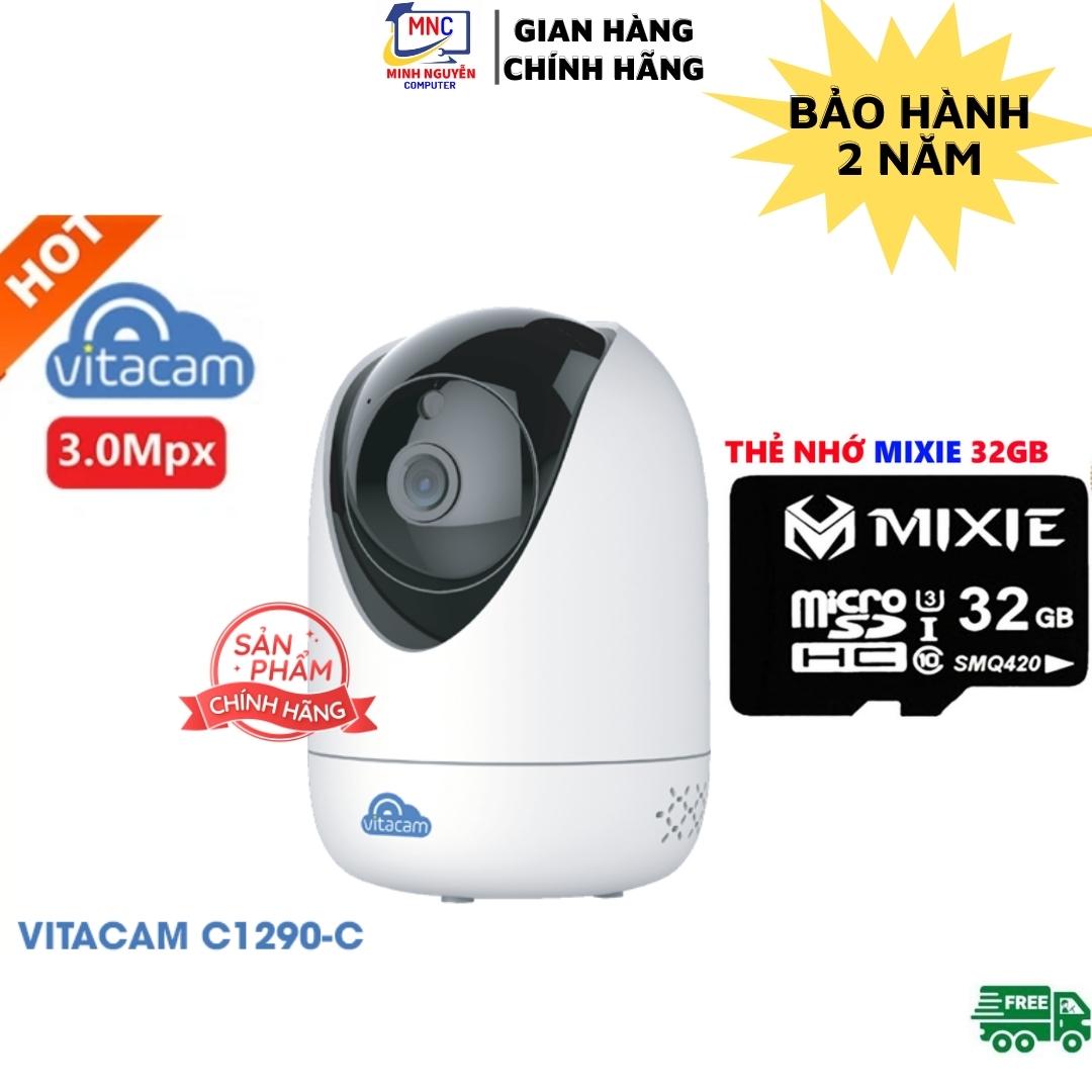 Camera Wifi Vitacam C1290-C - 3.0Mpx Full HD 1296P Chuẩn H265X - Hàng Chính Hãng