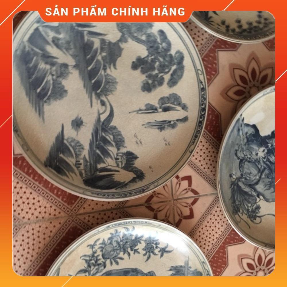 Đĩa cảnh men rạn cổ gốm sứ Gia Hưng Bát Tràng