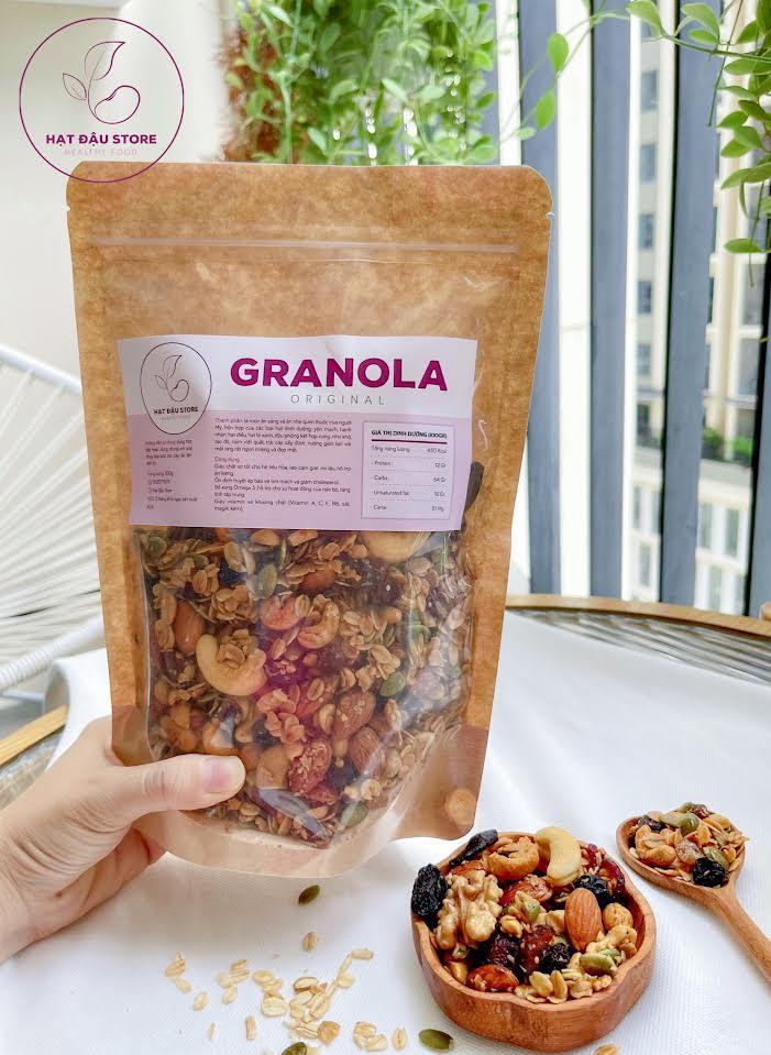 Ngũ cốc siêu hạt Granola sấy mật ong dùng để ăn sáng, ăn kiêng, ăn theo chế độ eat clean 500Gr