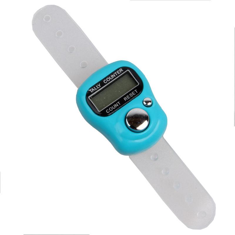 Bộ đếm ngón tay kỹ thuật số 2 gói có đèn LED Bộ đếm bấm tay bằng tay Bộ đếm hàng đan Bộ đếm điện tử 5 chữ số có thể đặt lại, Xanh dương và Hồng