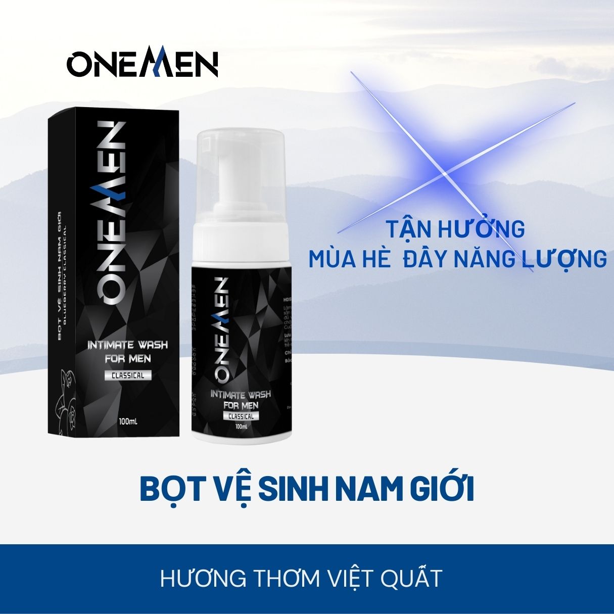 Bọt Vệ Sinh Nam Giới OneMen Dung Dịch Vệ Sinh Nam Tạo Bọt (100ml) Hương Nước Hoa Unisex