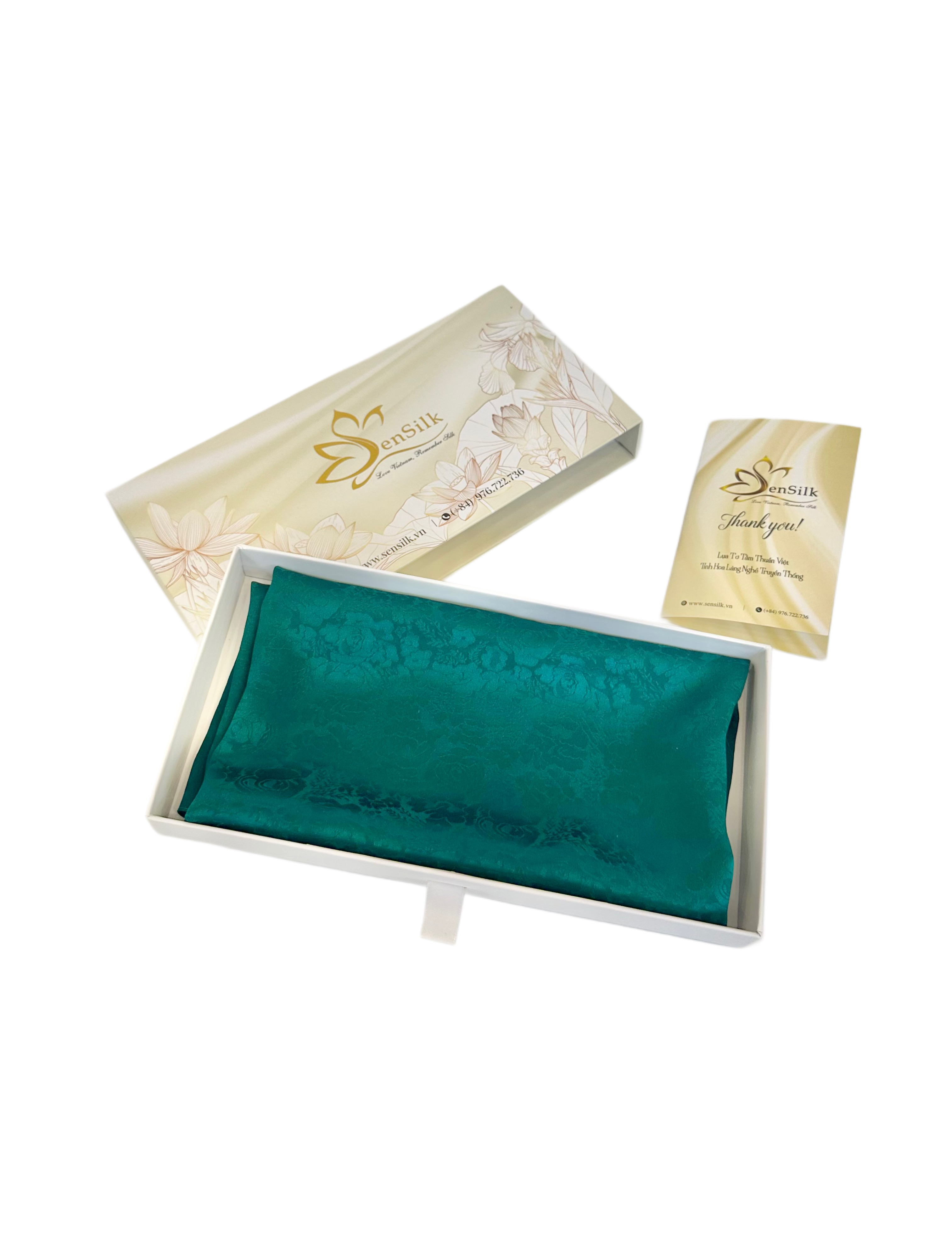 Khăn Lụa Cao Cấp Tơ Tằm Dệt Hoa Văn SenSilk – Quà Tặng Cao Cấp Đầy Ý Nghĩa 180x55cm, Woven Silk Scarves